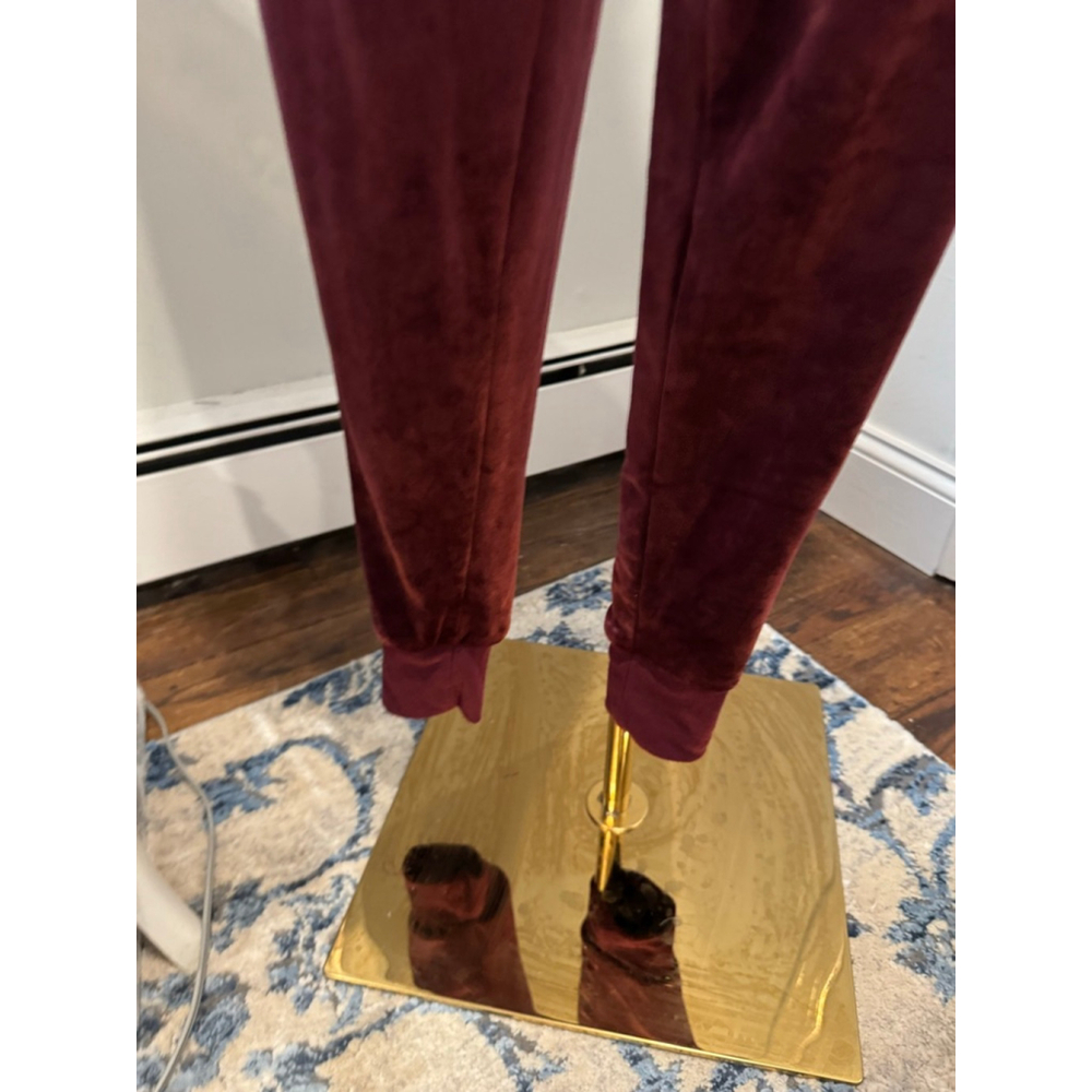 Felina | Women's Luxe Velour Zip Hoodie Track Pants & Joggers | Color-Fig Size M - Picture 8 of 11